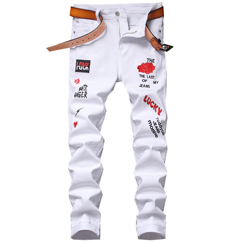 Broken Hole Elasticity Denim Jeans