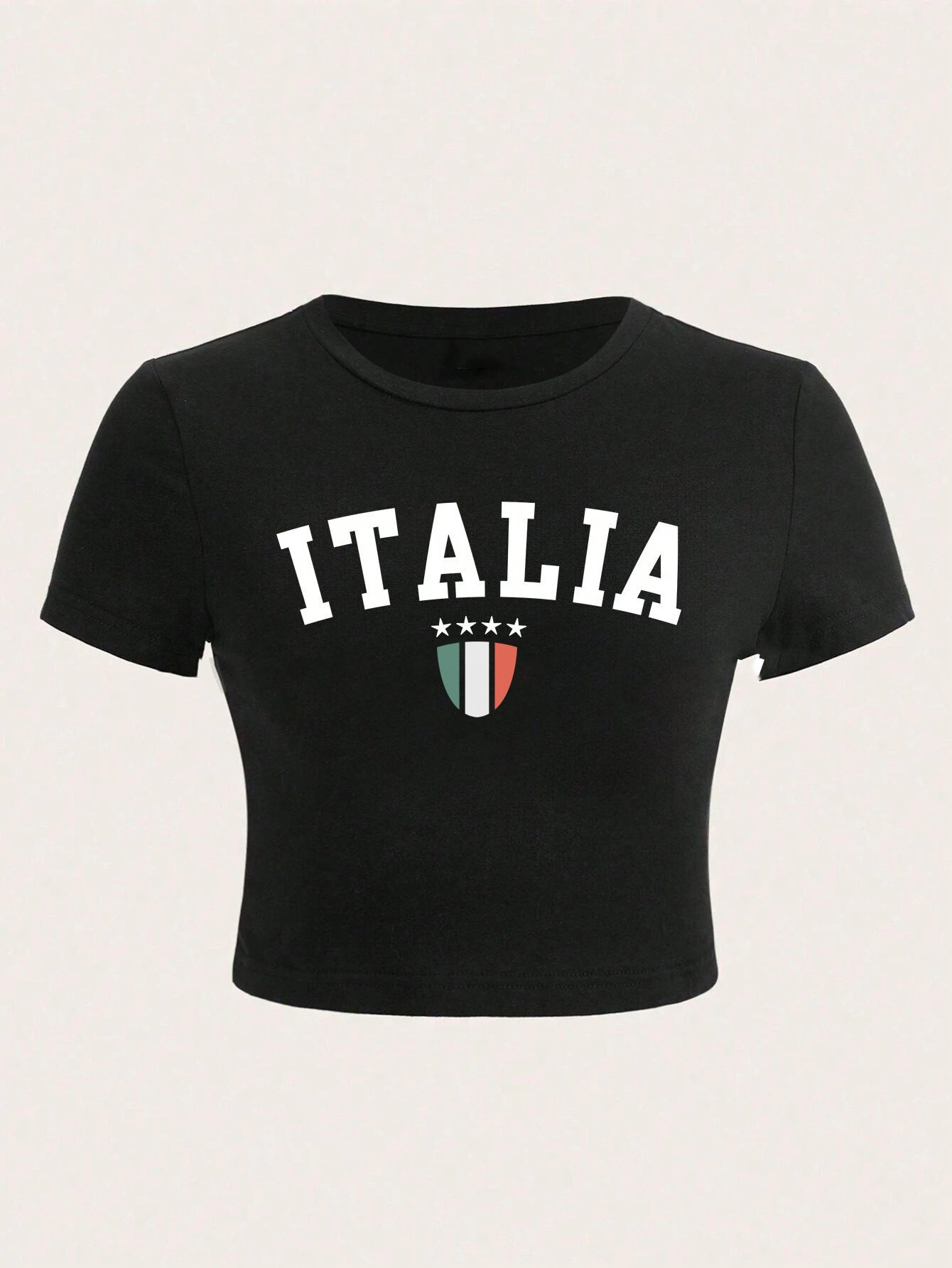 Women's Round Neck Printed Short-sleeved T-shirt