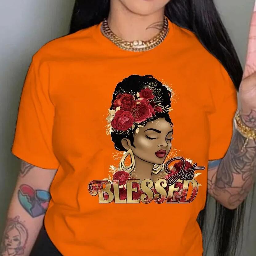 Printed Letter Round Neck T-shirt