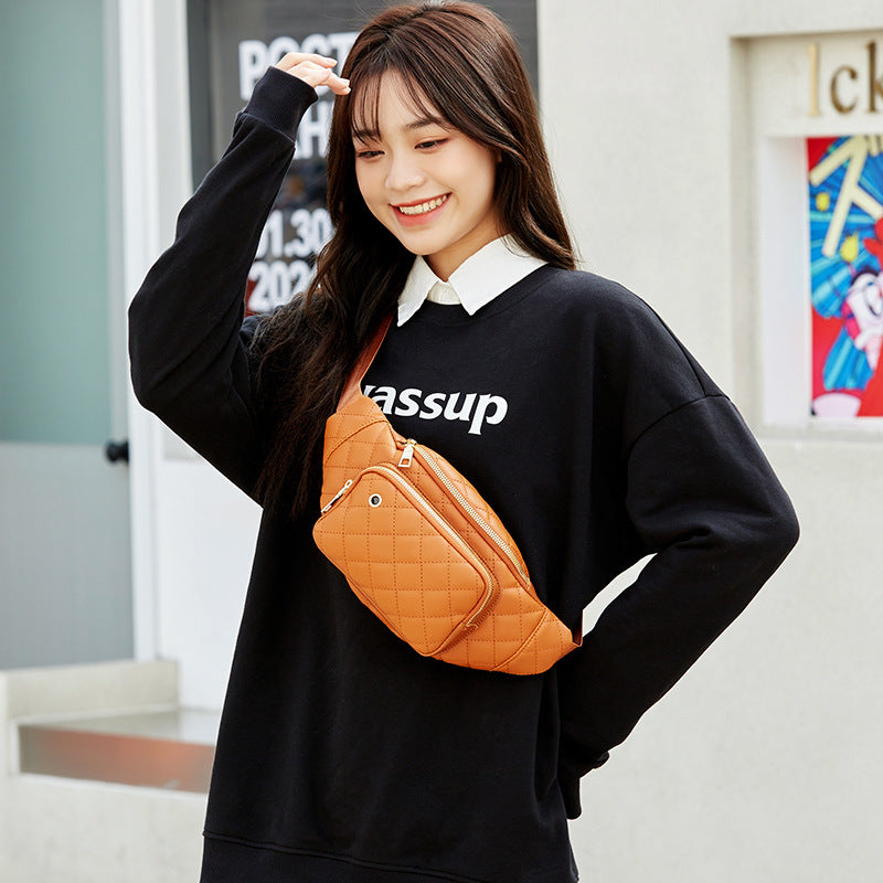 Embroidered Casual Rhombus Pu Pocket Crossbody Bag
