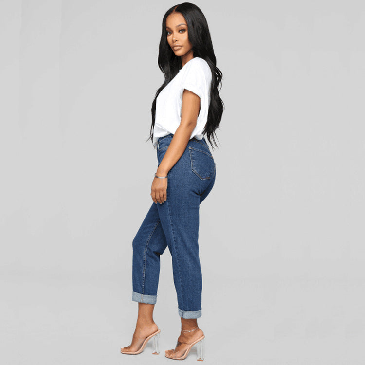 High Waist Loose Straight-leg Pants