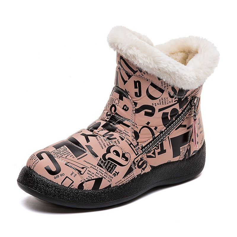 Casual cotton fur boots