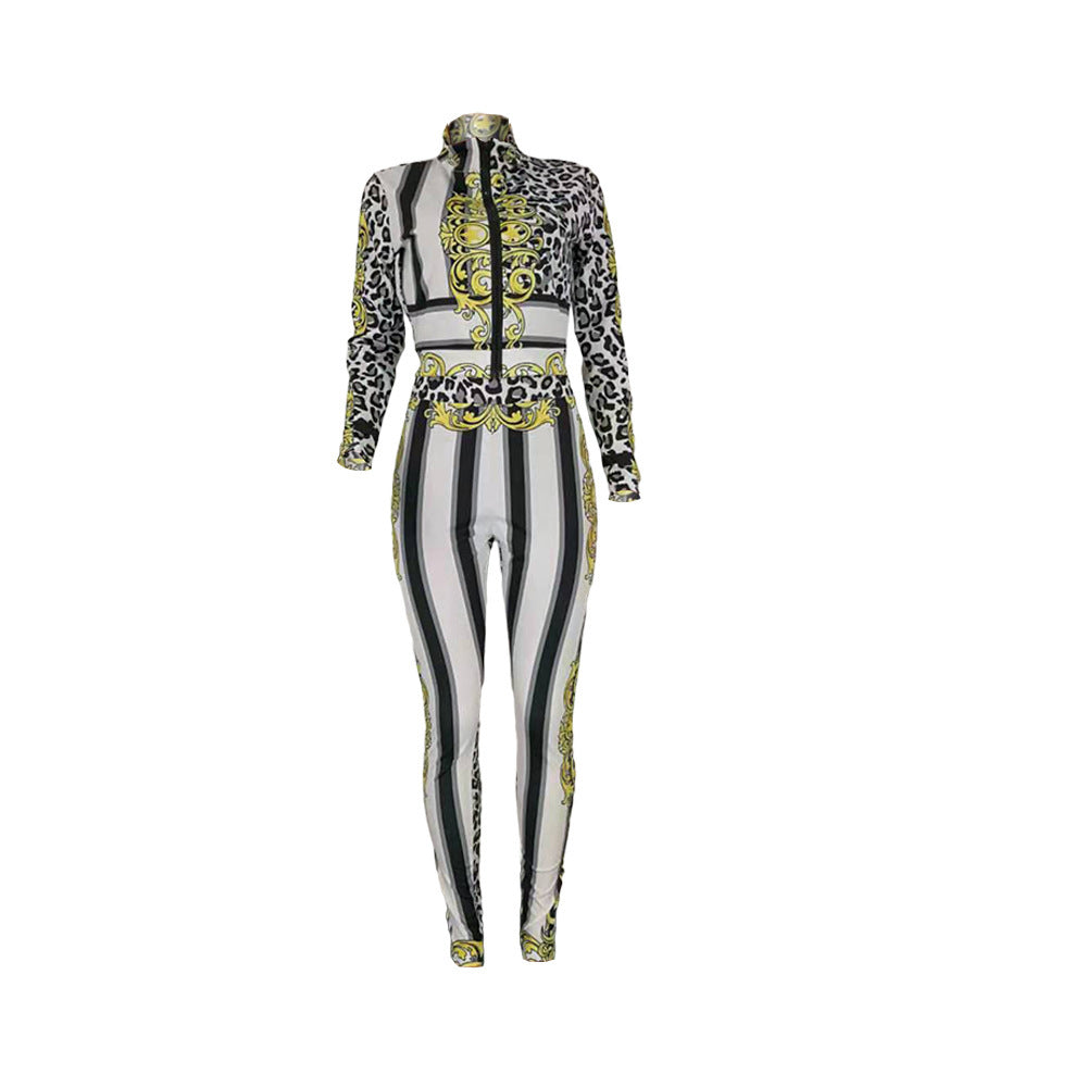 Leisure Sports Zipper Two-piece Set