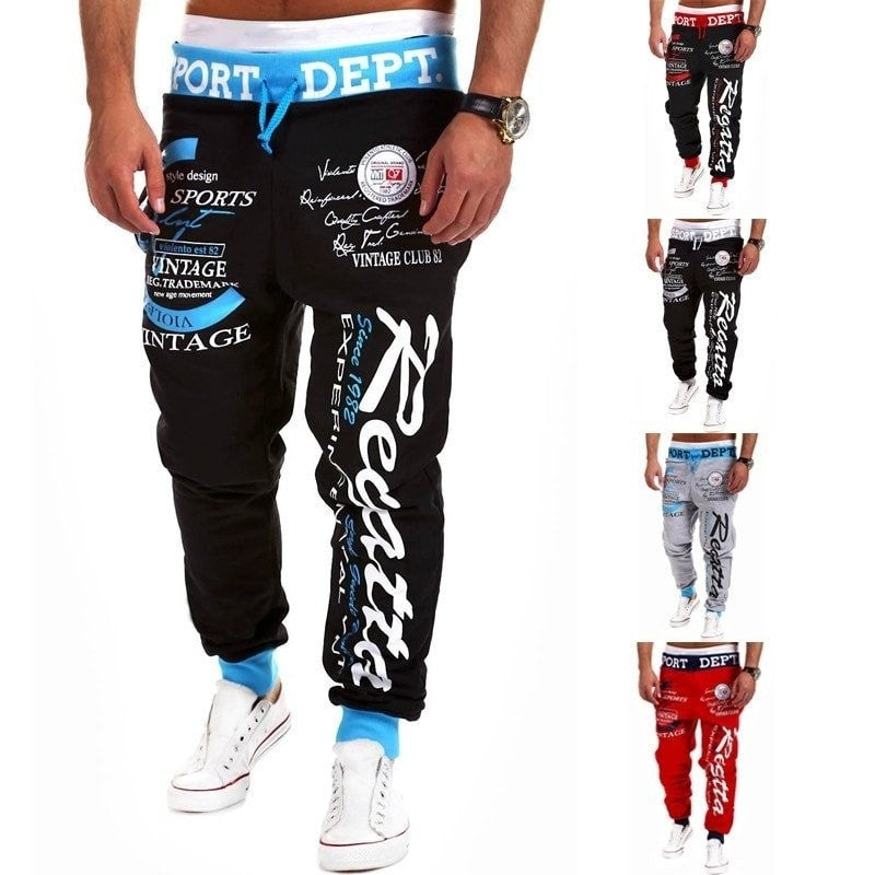 Sporty Letter Print Skinny Harem Pants