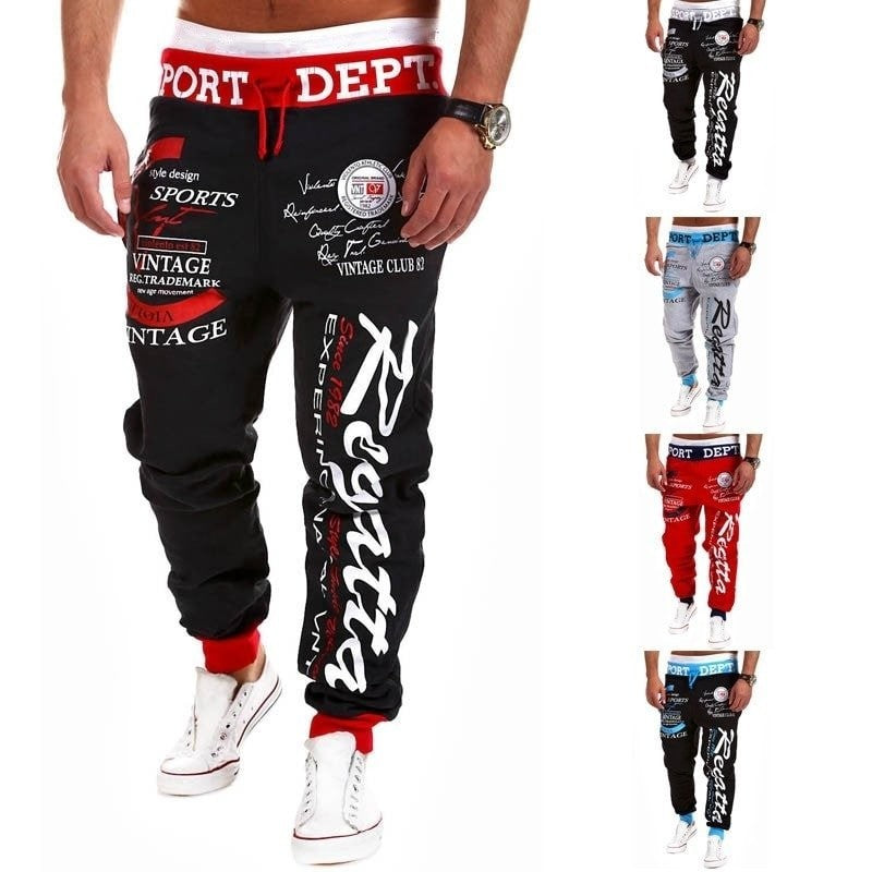 Sporty Letter Print Skinny Harem Pants
