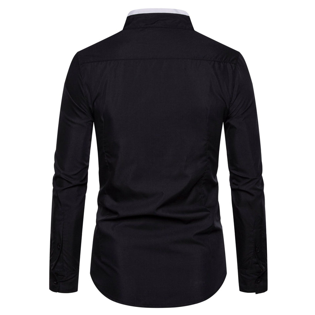 Solid Color Striped Long Sleeve Shirt