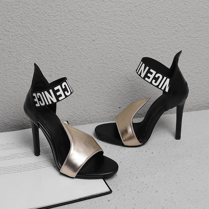 Designer Hollow Strap Stiletto