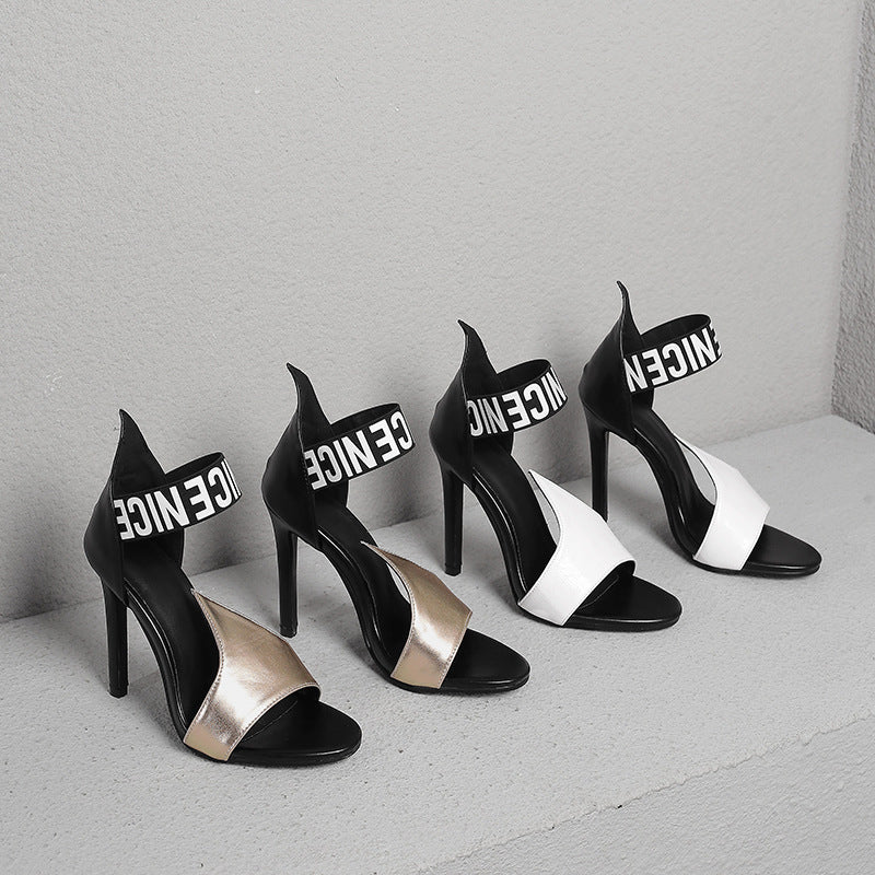 Designer Hollow Strap Stiletto