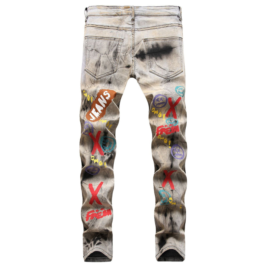 Tie and Dye Letters 3D Printed Jeans