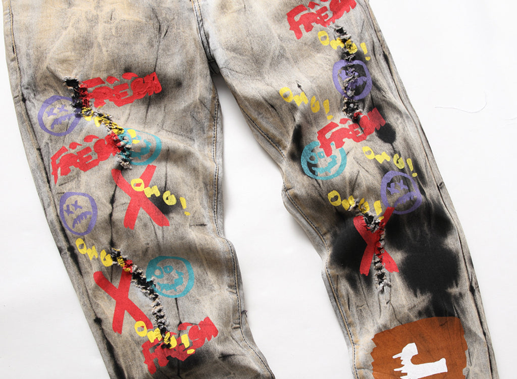 Tie and Dye Letters 3D Printed Jeans