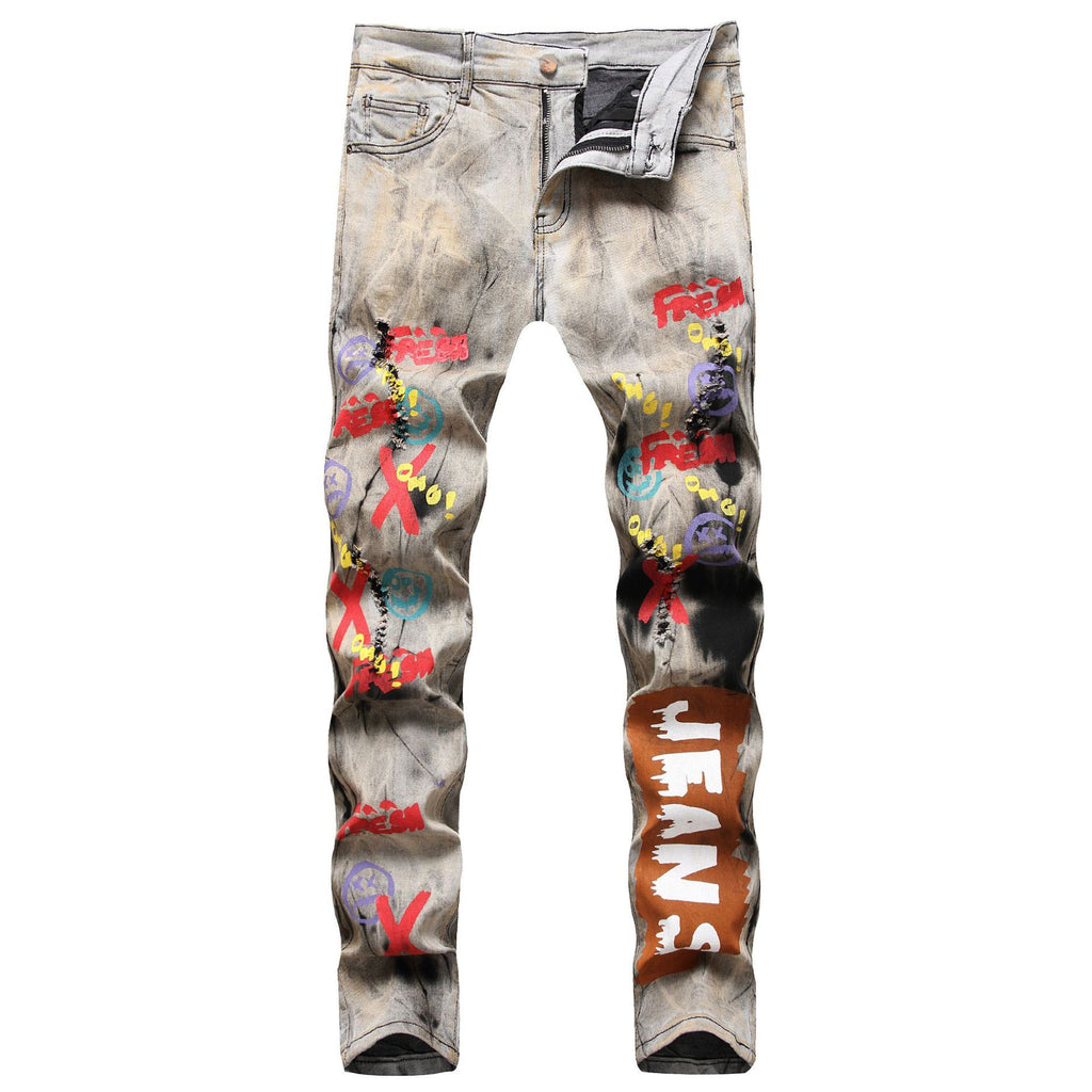 Tie and Dye Letters 3D Printed Jeans