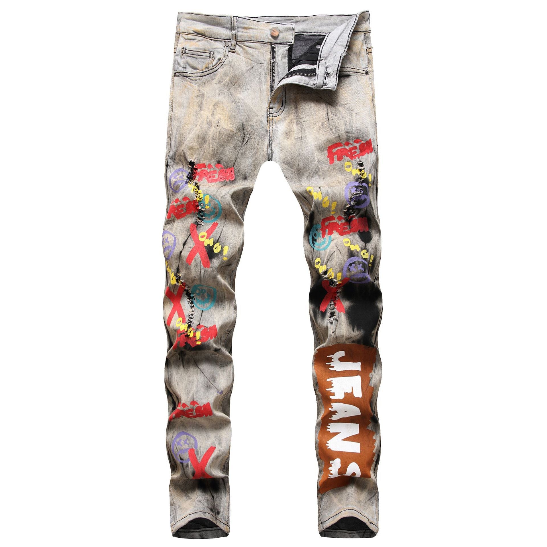 Tie and Dye Letters 3D Printed Jeans