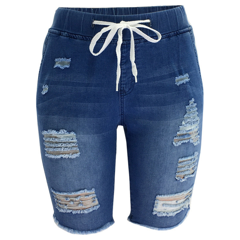 Medium-Washed Blue Denim Shorts