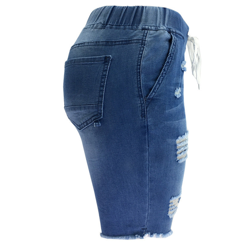 Medium-Washed Blue Denim Shorts