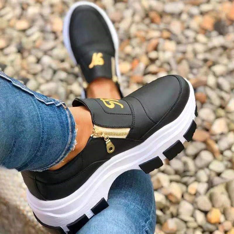 Casual Shoes with Side Zipper