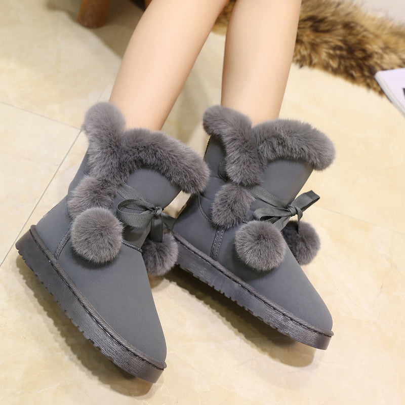 Velvet Short Tube Snow Boots