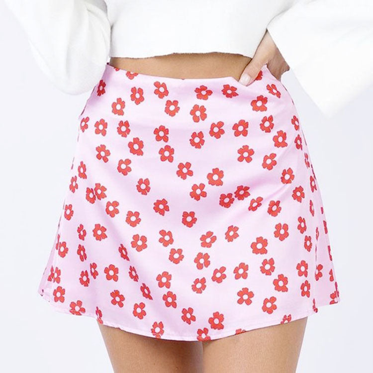 Flower Loose Fitting Mini Skirt