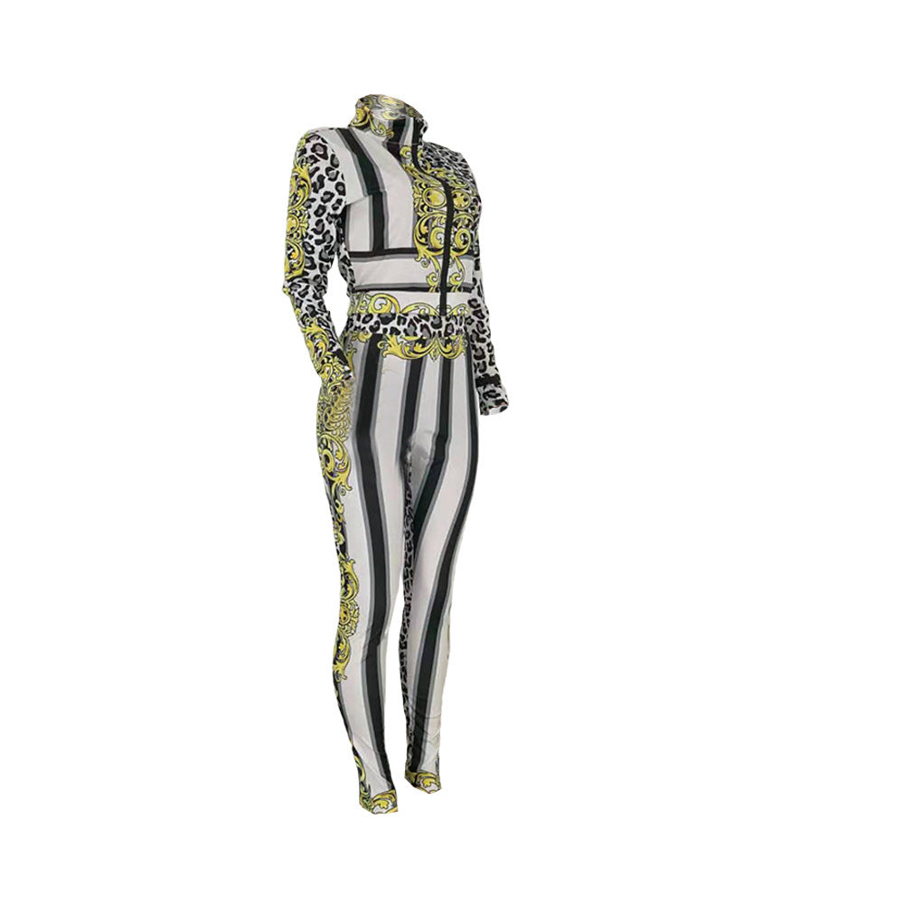 Leisure Sports Zipper Two-piece Set