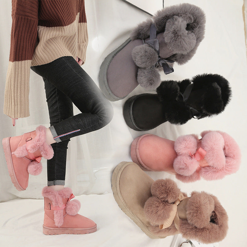 Velvet Short Tube Snow Boots
