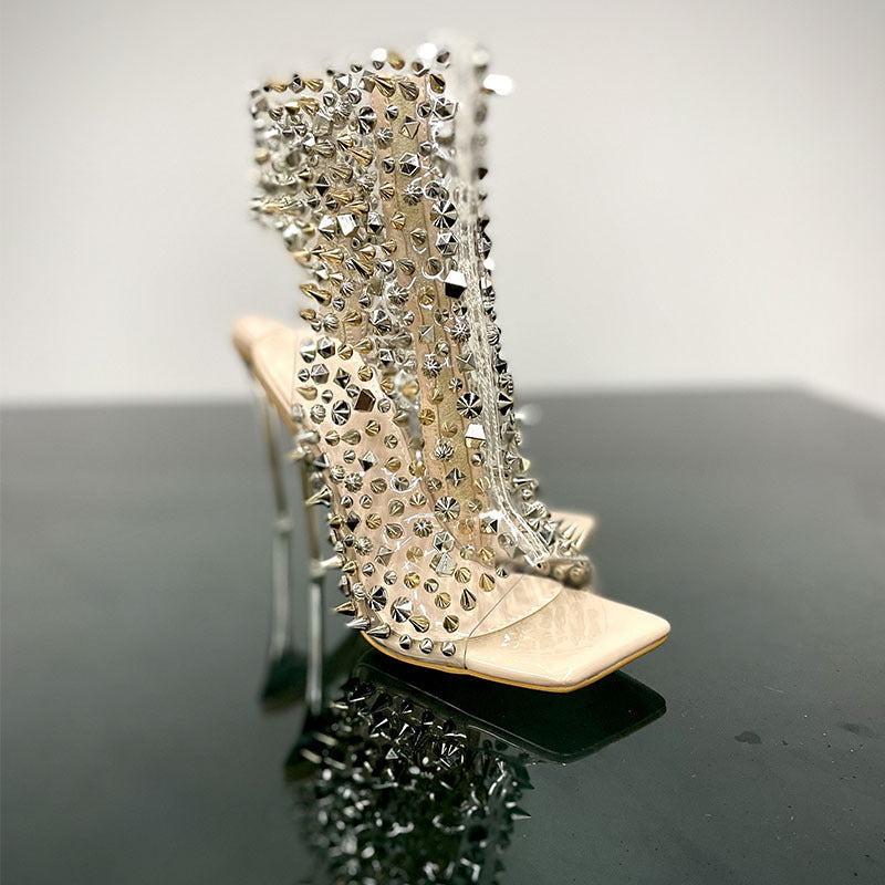 Rivet Transparent Stiletto Heel