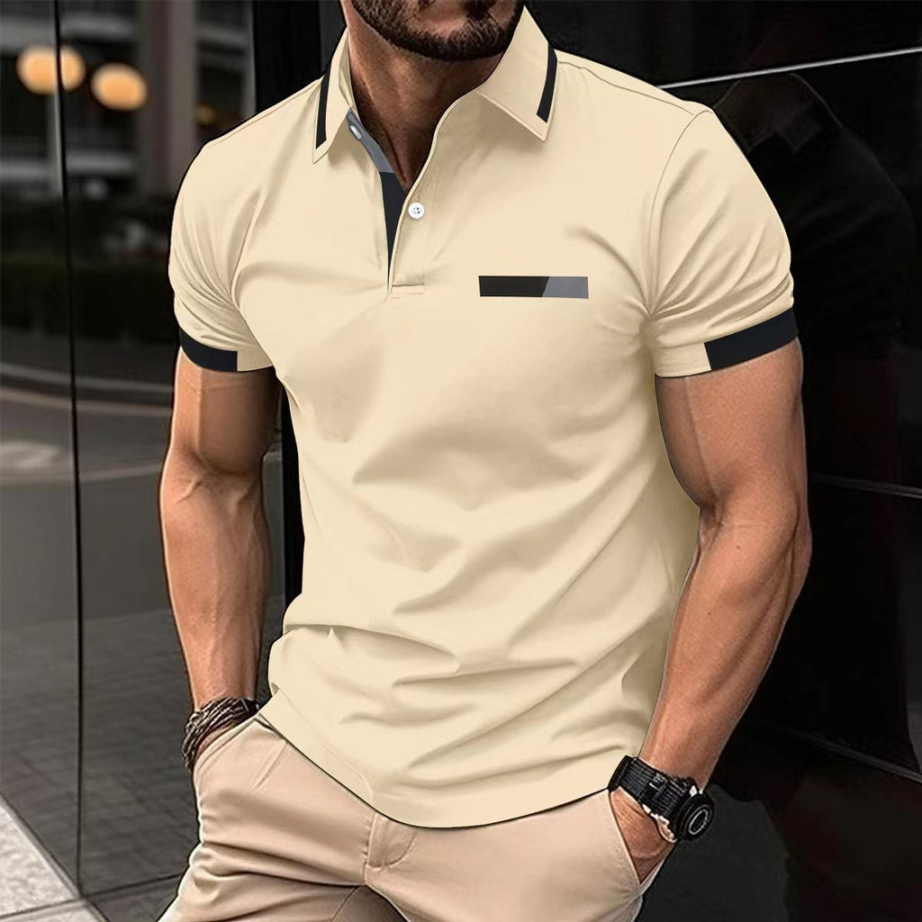Casual Chest Faux Pocket Lapel Shirt