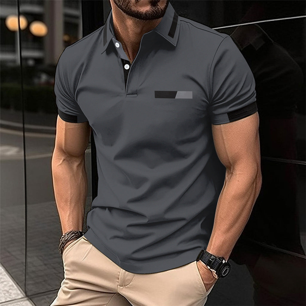 Casual Chest Faux Pocket Lapel Shirt