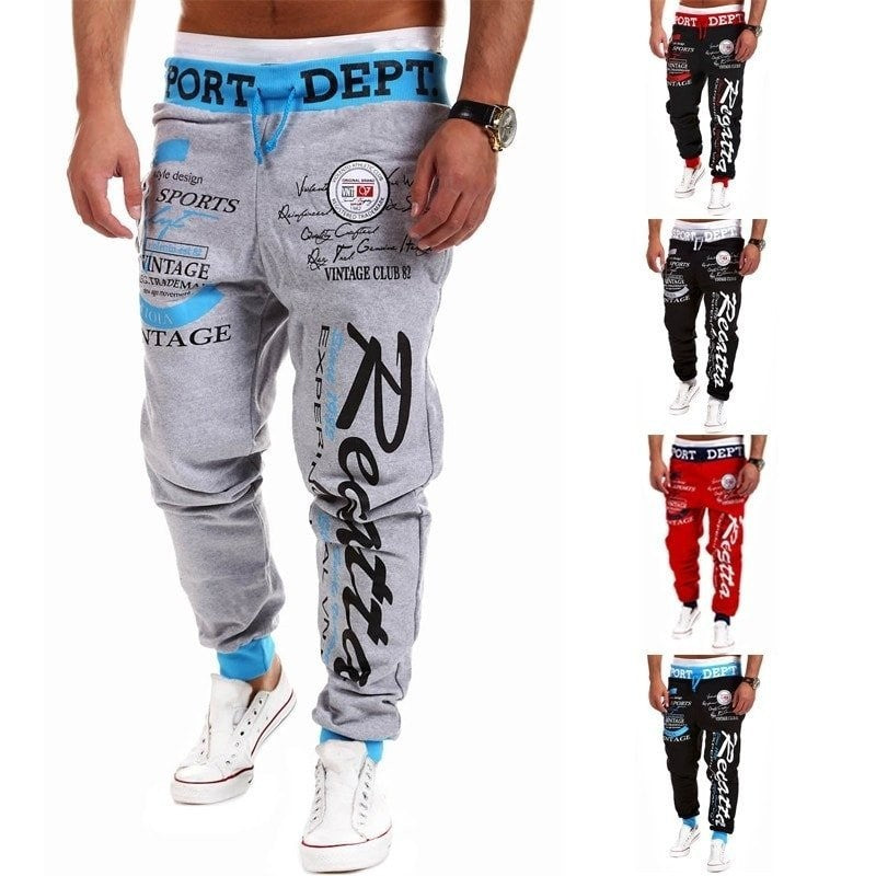 Sporty Letter Print Skinny Harem Pants