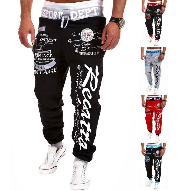 Sporty Letter Print Skinny Harem Pants