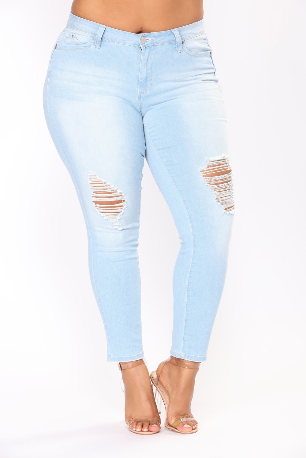 Elastic Embroidered Denim Jeans