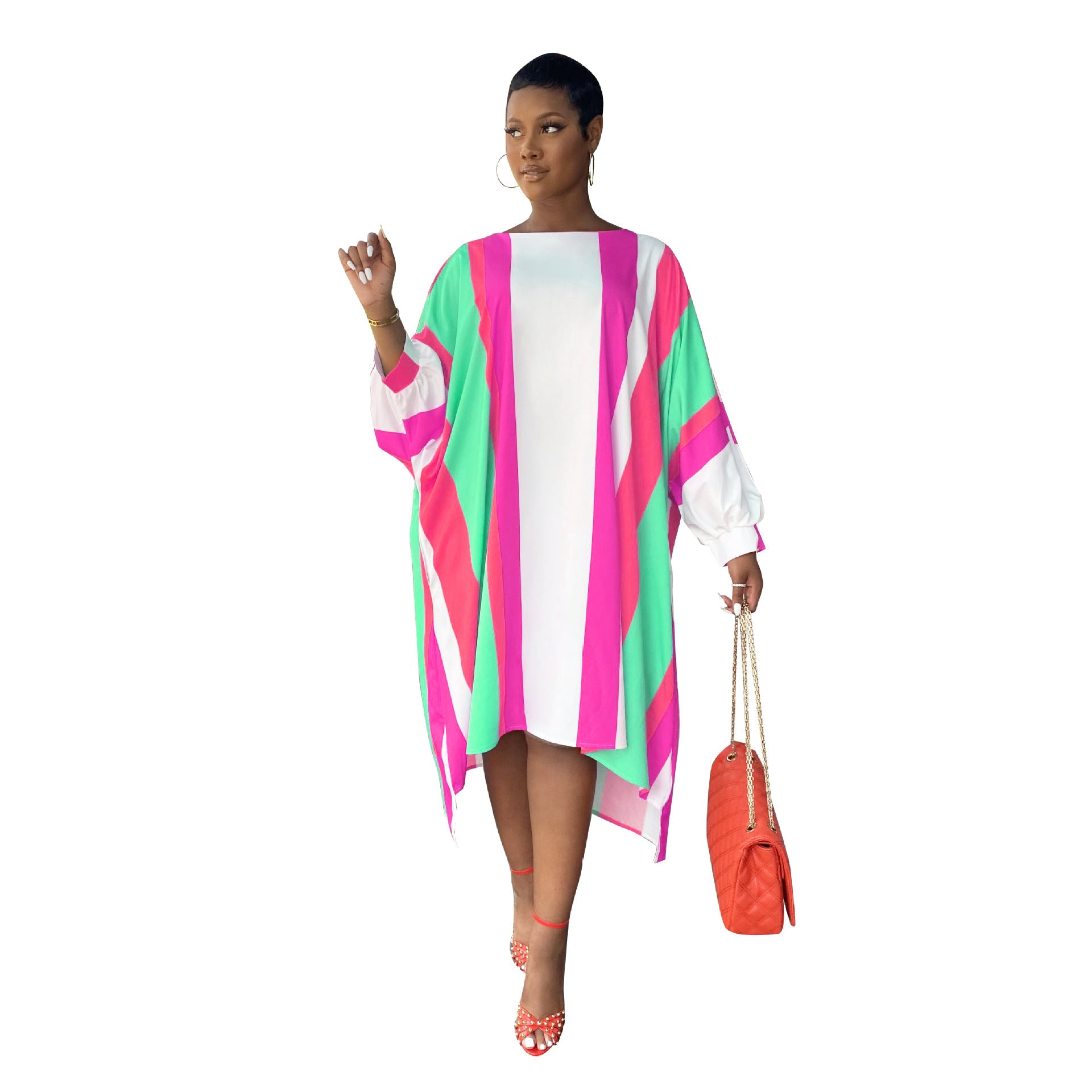 Casual Loose Striped Printed Dress