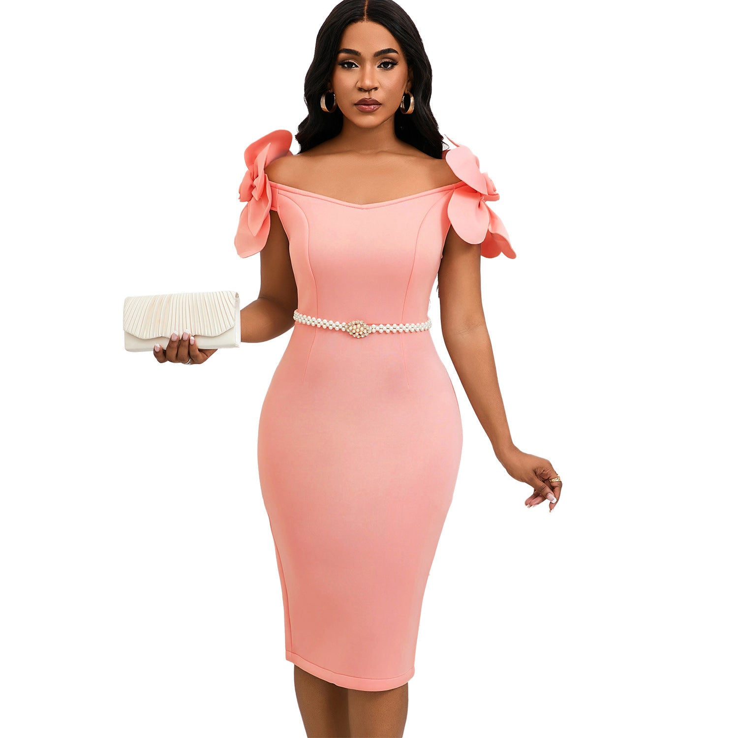 Three-dimensional Floral Elegant Dress