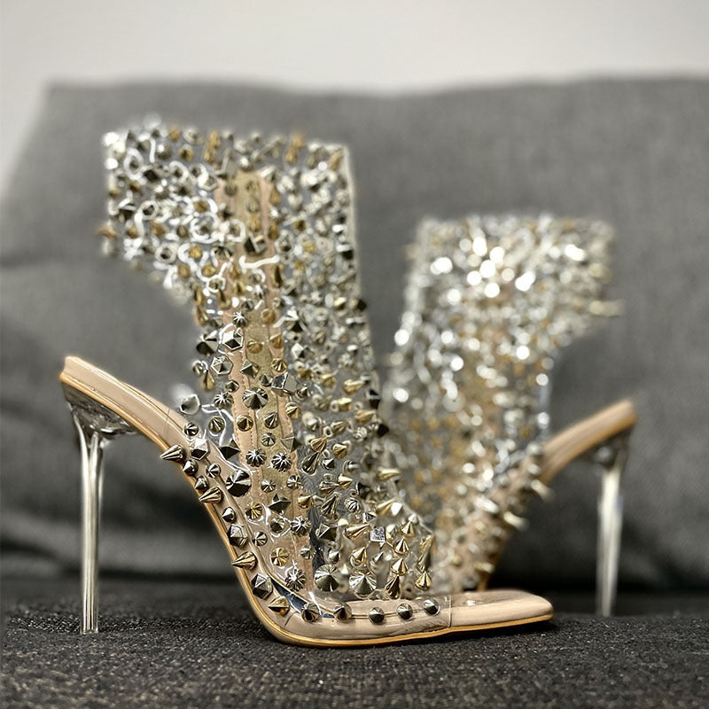 Rivet Transparent Stiletto Heel