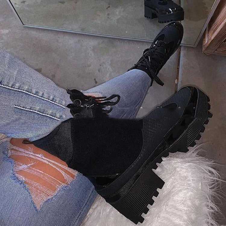 Martin Belt Buckle Boots w/Thick Heel