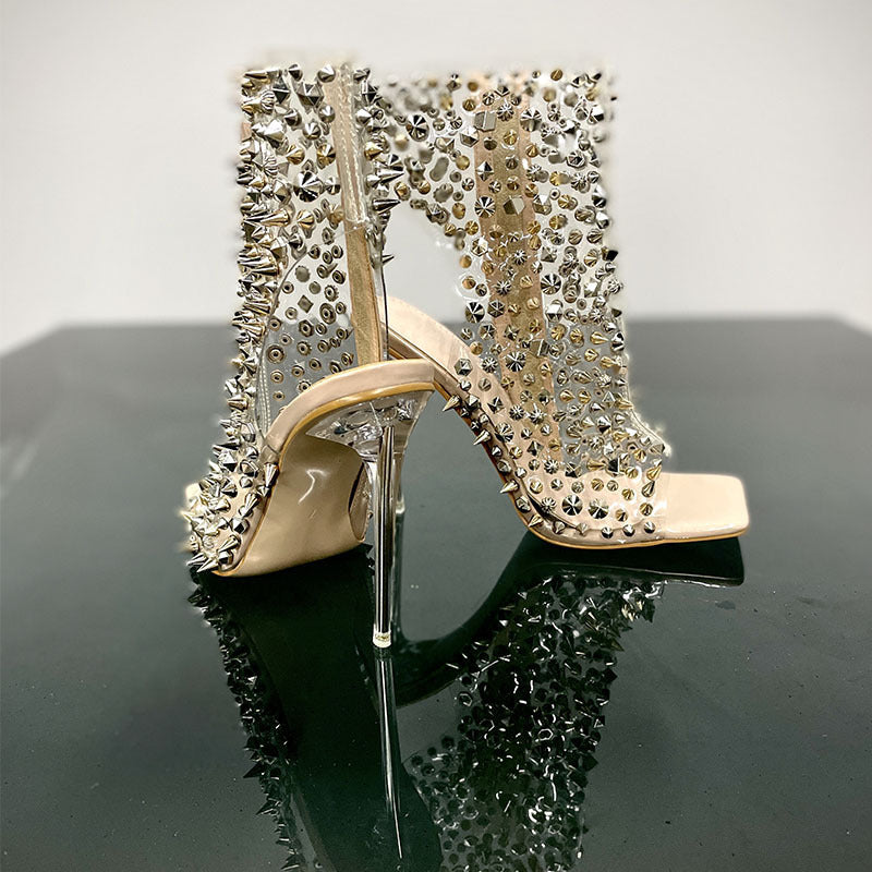 Rivet Transparent Stiletto Heel