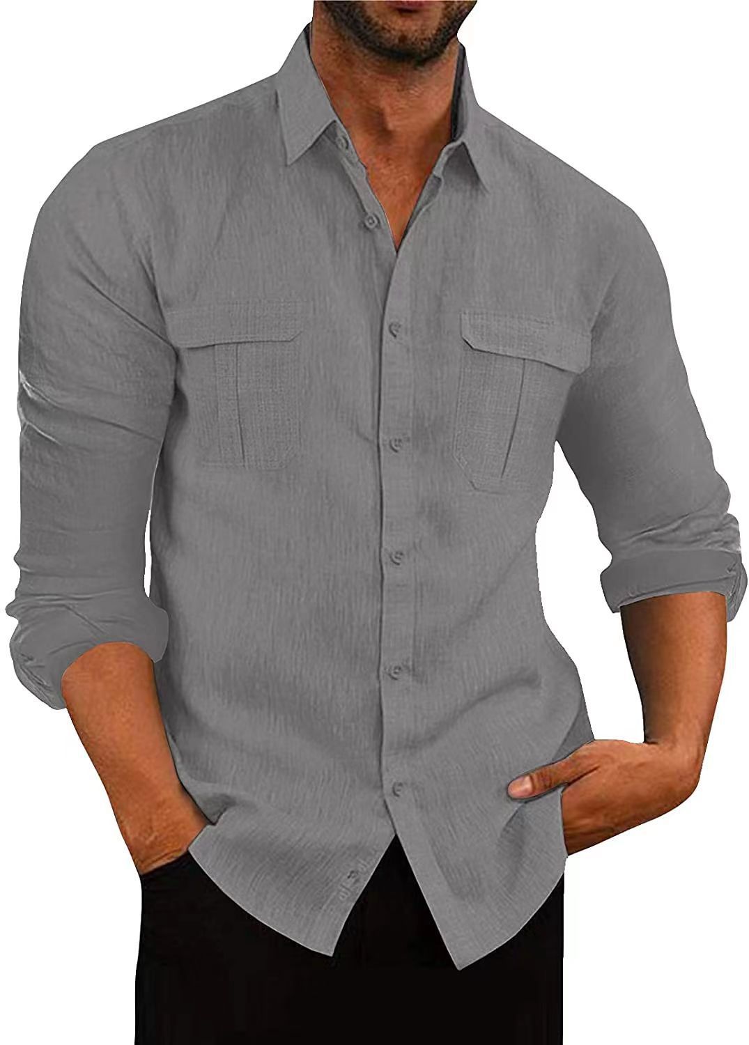 Double Pocket Cotton Linen Shirt
