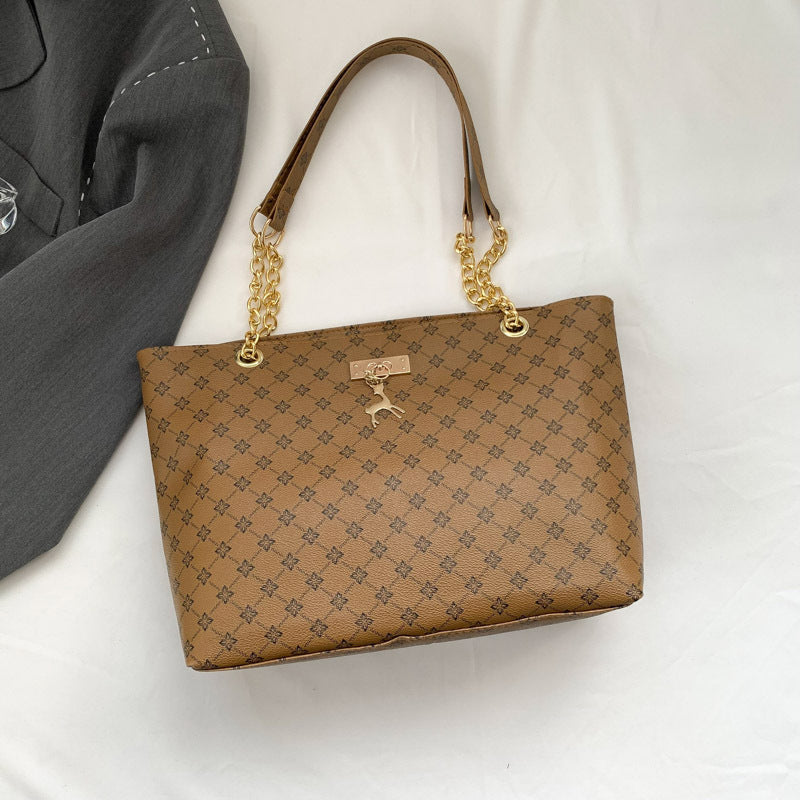 Retro Commuter Texture Chain Shoulder Bag
