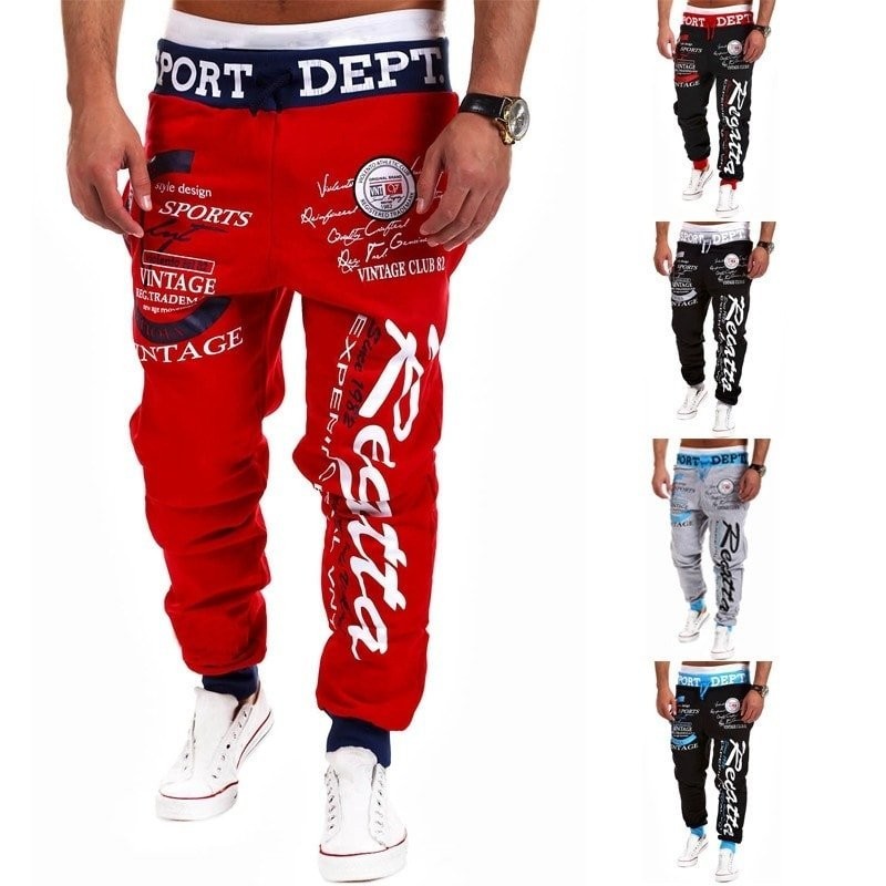 Sporty Letter Print Skinny Harem Pants