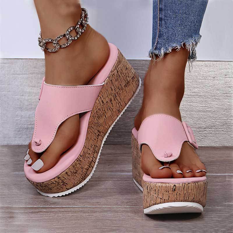 Trendy Wedge Buckle Sandals