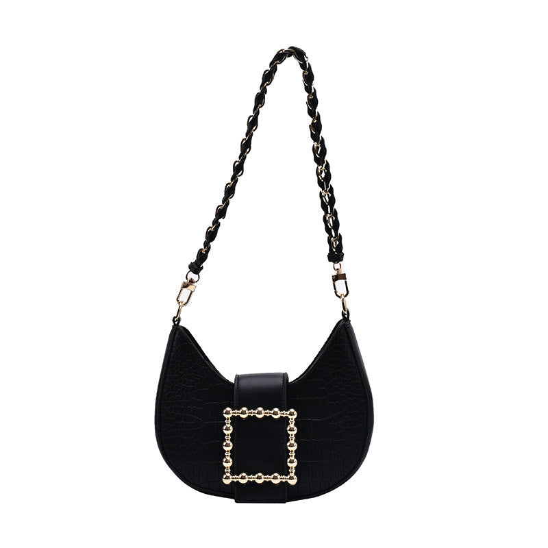 Tide Diagonal Texture Shoulder Bag