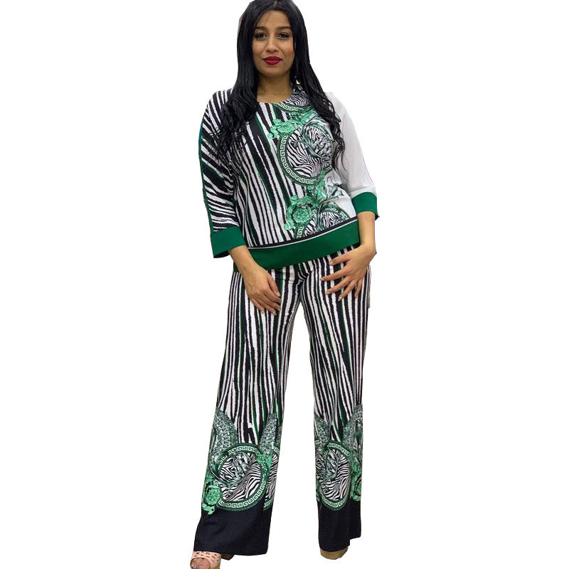 Elegant Flower Two Piece Pant Set