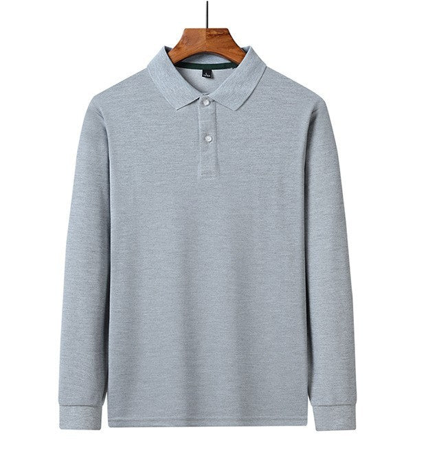 Lapel Long Sleeve Business Casual Polo Shirt
