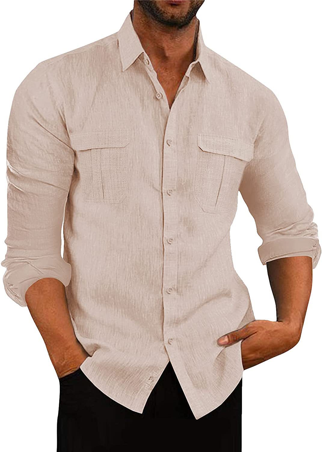 Double Pocket Cotton Linen Shirt