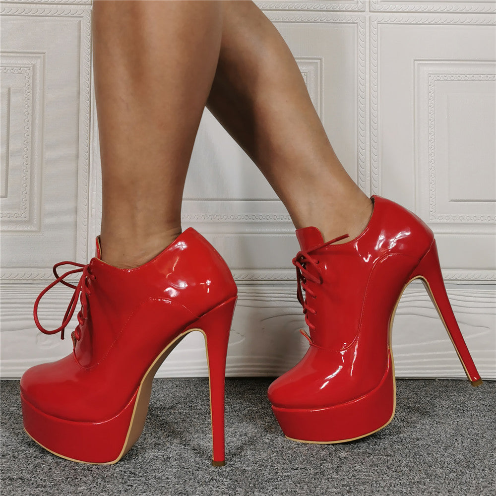 Lace-up Stiletto Ankle Boots