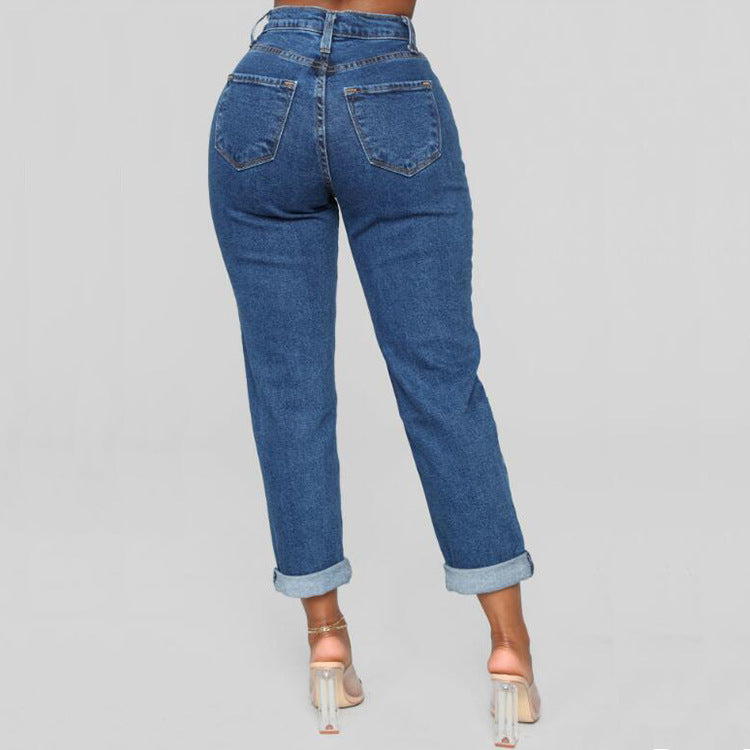 High Waist Loose Straight-leg Pants