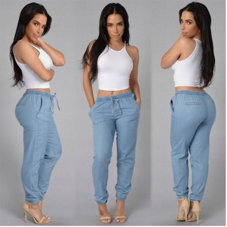 Fashion Loose Solid Color Denim Pants