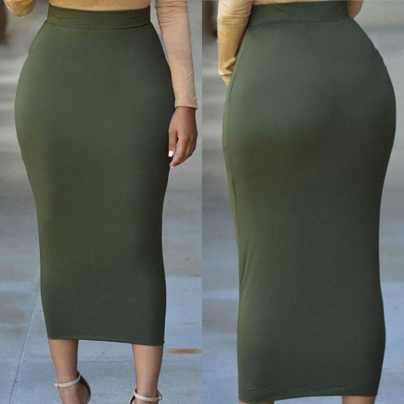 Solid Color Tight Pencil Skirt