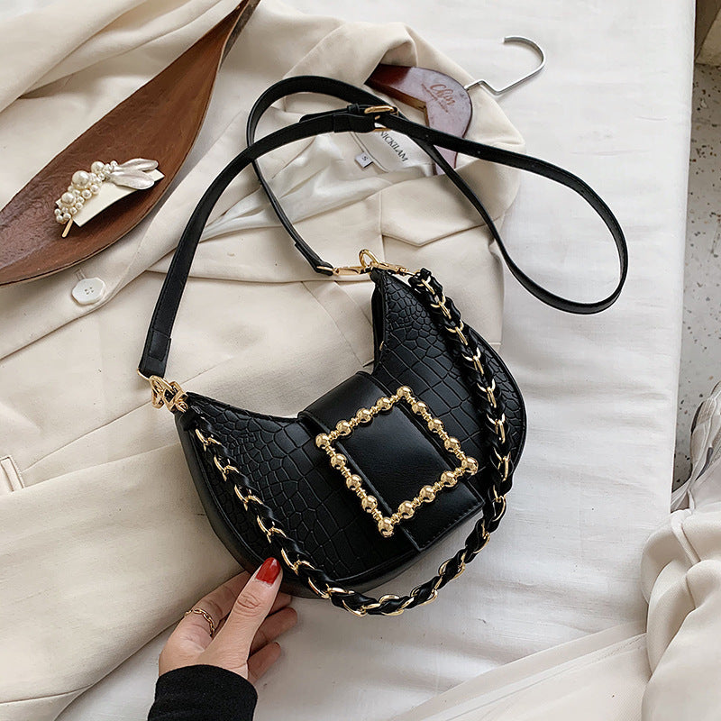 Tide Diagonal Texture Shoulder Bag