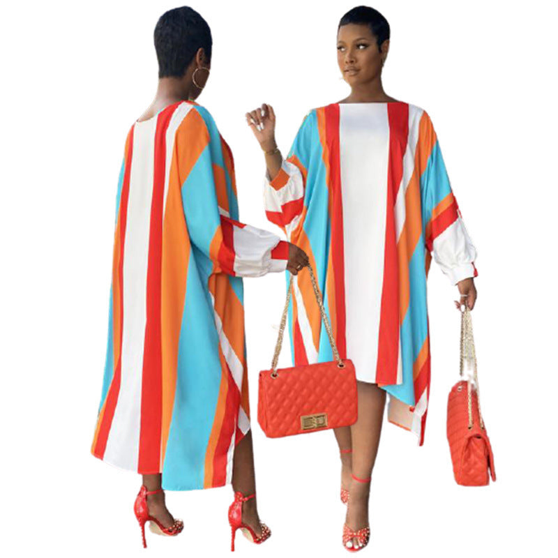 Casual Loose Striped Printed Dress