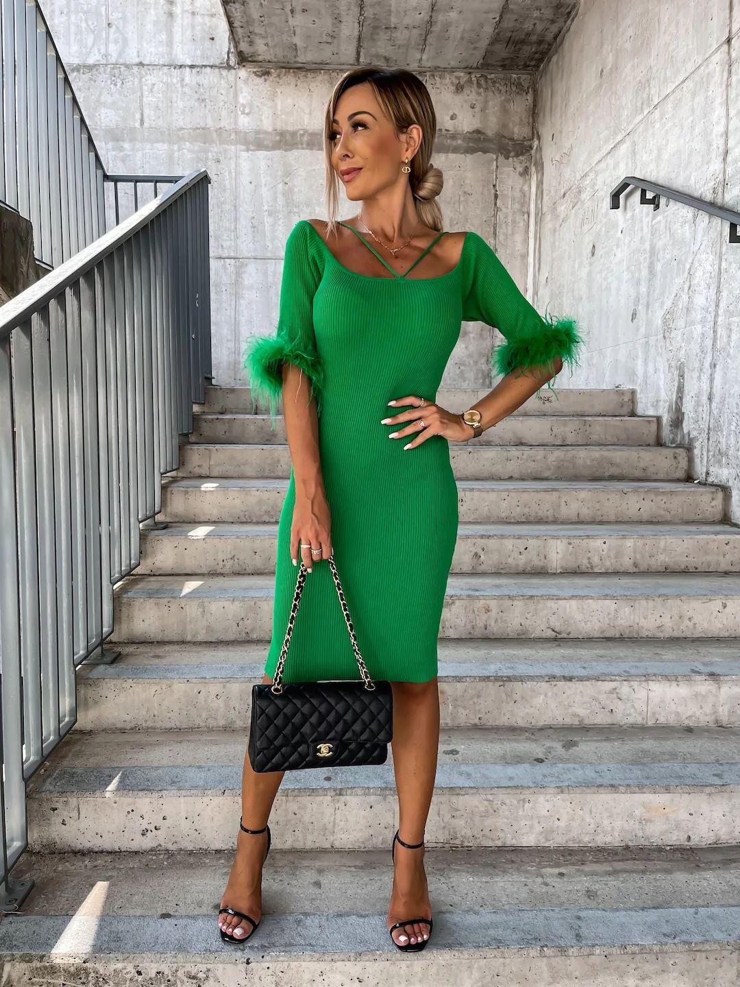 Wrapped Chest Off Neck Dress