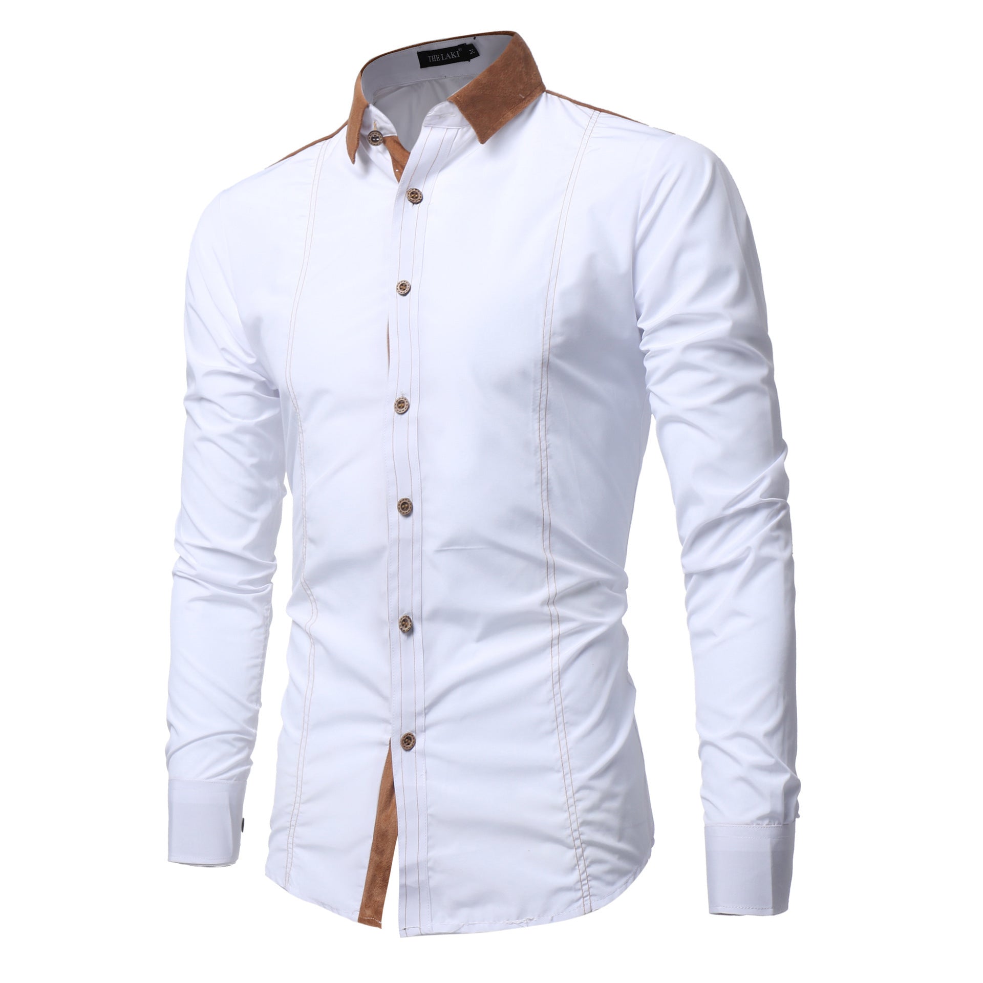 Long-sleeved Featuring Deerskin Collar Shirts